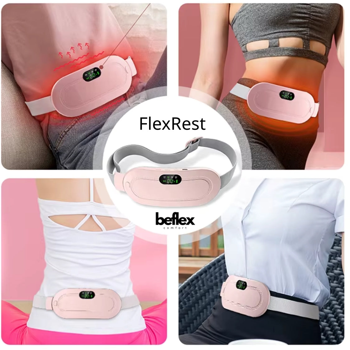 FlexWarm - חגורת עיסוי וחימום לאזור הבטן מבית ביפלקס