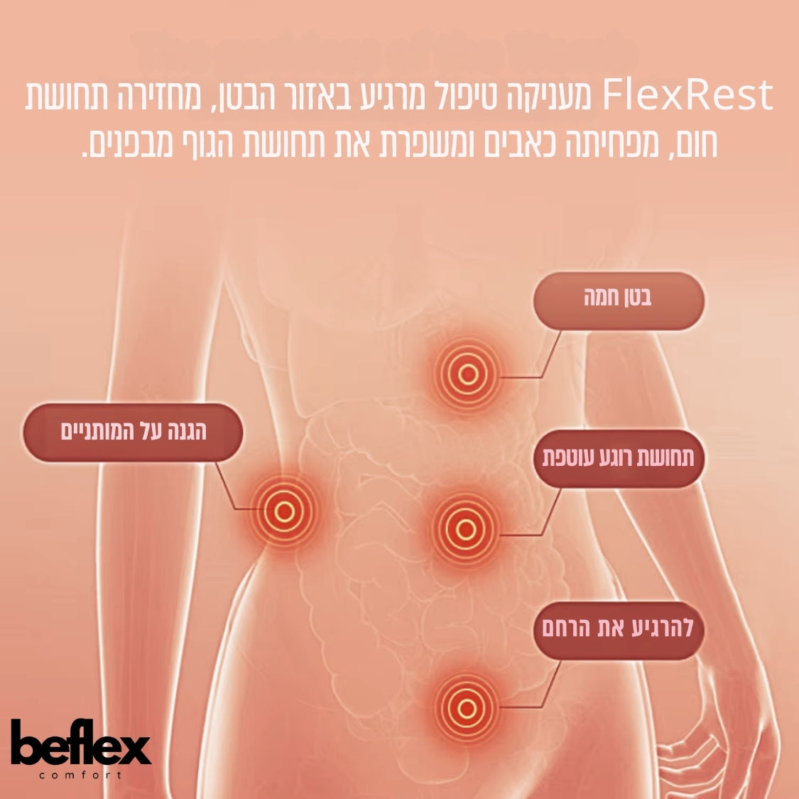 FlexWarm - חגורת עיסוי וחימום לאזור הבטן מבית ביפלקס