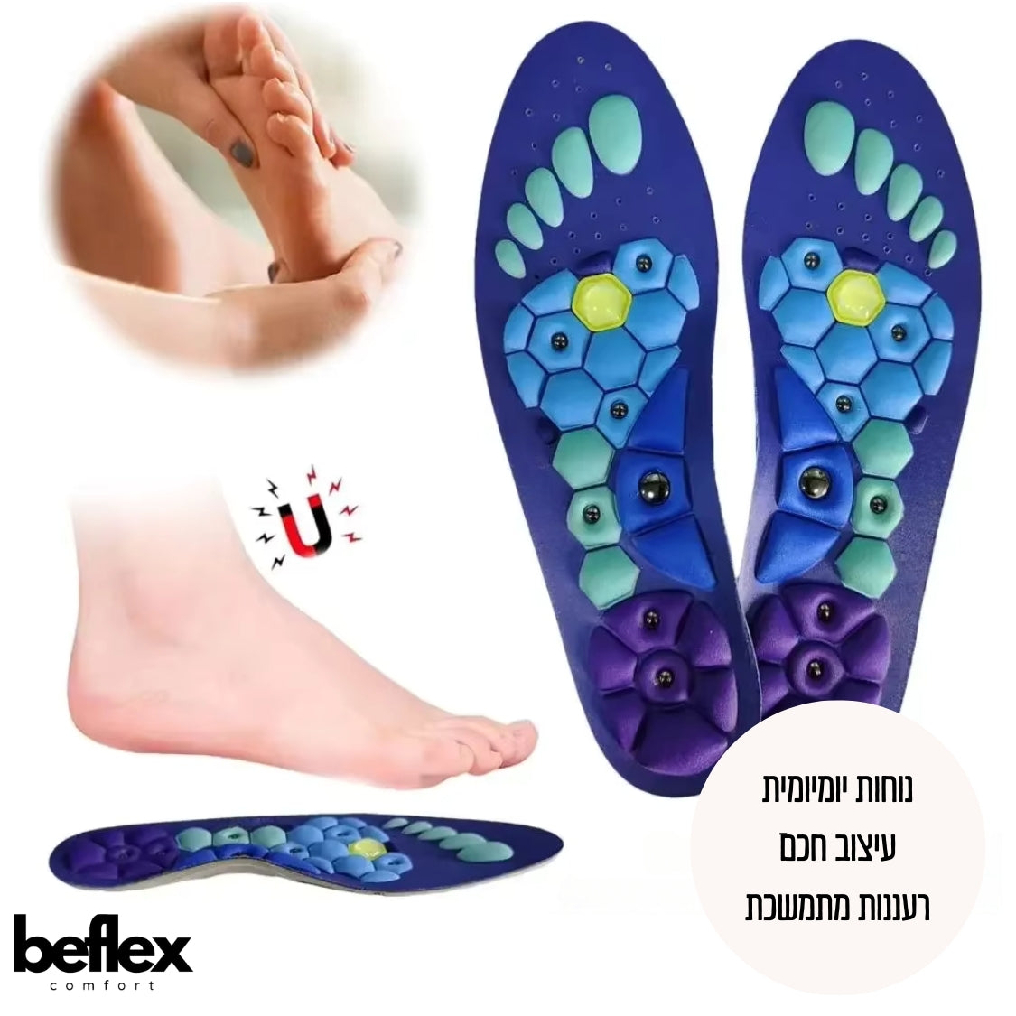 FlexSole  מדרסים אורתופדיים עם רפלקסולוגיה מובנית מבית ביפלקס